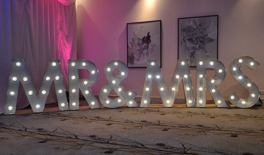 mr and mrs illuminated letters